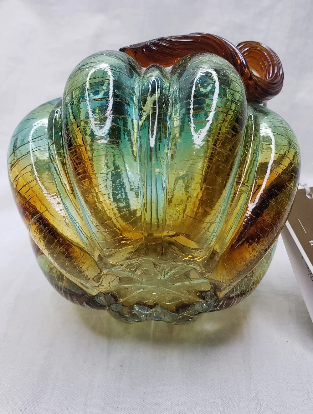 Pier 1 Verre Artisanal Blown Glass Small Pumpkin Venice